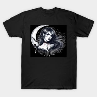 Moon and vampire girl T-Shirt